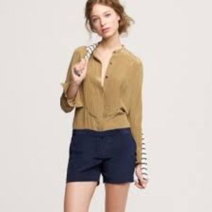 J. Crew long sleeve colorblock silk short romper